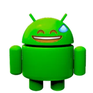 😅 android, emoji, zweet, cartoon, grappig, groen telegram sticker