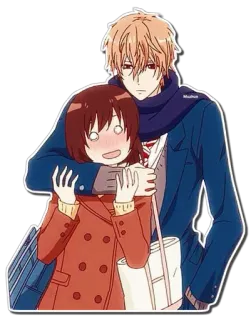 ❤ Anime, Casal, Romance, Fofo, Kawaii, Desenho animado telegram sticker