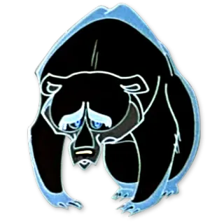 😒 oso, triste, animal, dibujo animado, ilustración telegram sticker