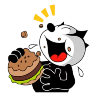 🍔 Dibujos animados, Hamburguesa, Comiendo, Comida, Divertido, Sándwich whatsapp sticker