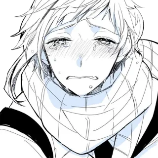 😭 Anime, weinen, traurig, Junge, Manga telegram sticker