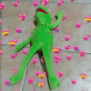 ❤️ Kermit the Frog Kermit, frog, puppet, love, hearts, cute telegram sticker