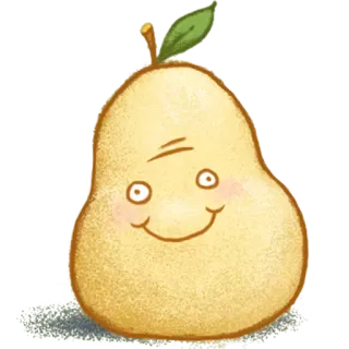 🍐 ลูกแพร์, ผลไม้, น่ารัก, อาหาร, สติกเกอร์, การ์ตูน, หวาน telegram sticker