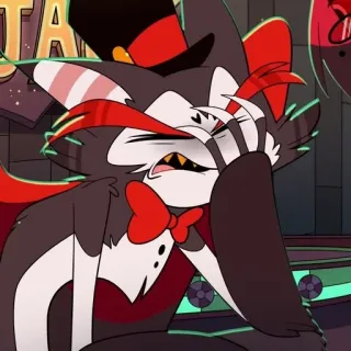 🌟 Husker Hazbin Hotel 수인, 고양이, 알코올, 허스키, 하즈빈 호텔, 짜증 telegram sticker