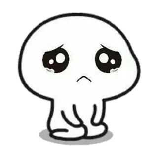 😥 难过, 哭泣, 可爱, 情绪化, 卡通 telegram sticker