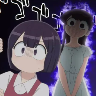 💈 Komi Shouko Komi Can't Communicate аниме, в шоке, страх, Komi Can't Communicate, Коми Сёко, манга, удивление telegram sticker