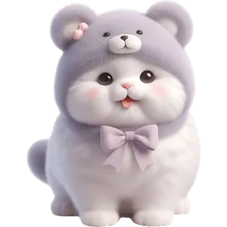 Фиолетовый мишка @Nyasticks telegram stickers