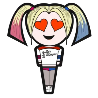 😍 Harley Quinn Daddy's Lil Monster Харли Квинн, DC Comics, злодей, персонаж, мультфильм telegram sticker