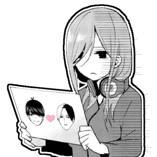 ☹️ The Quintessential Quintuplets Anime, Manga, Karakter, Gadis, Headphone, Cinta whatsapp sticker