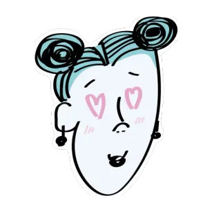 😍 faccia, amore, occhi, cartoni animati, sticker, carino telegram sticker