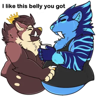 👉 I like this belly you got Furry, Barriga, Personajes, Dibujos animados telegram sticker