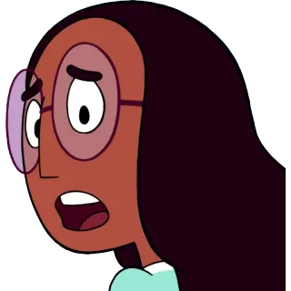 😧 Connie Maheswaran Steven Universe 스티븐 유니버스, 코니 마헤스와란, 만화, 캐릭터, 안경 telegram sticker