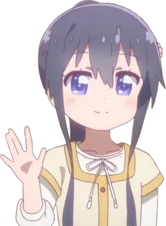 👋 anime, kartun, gadis, melambai, karakter telegram sticker