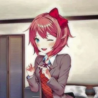 😉 Sayori Doki Doki Literature Club! Anime, Manga, Mignon, Kawaii, Sayori, Doki Doki Literature Club! whatsapp sticker