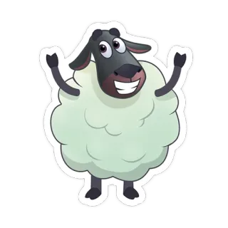 👐 owca, kreskówka, zwierzę, puszysty, słodki, wełna telegram sticker