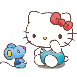 😯 Hello Kitty hello kitty, sanrio, kreskówka, słodkie, kitty, kot, mysz telegram sticker
