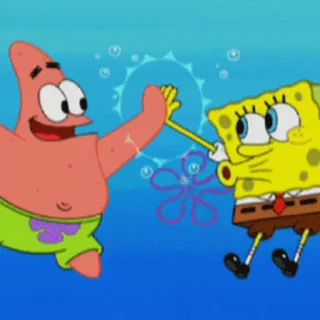 ✨ Spongebob Squarepants spongebob, patrick, dessin animé, amitié, tape m'en cinq telegram sticker