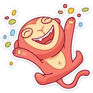 🎉 원숭이, 행복한, 만화, 동물, 귀여운 telegram sticker