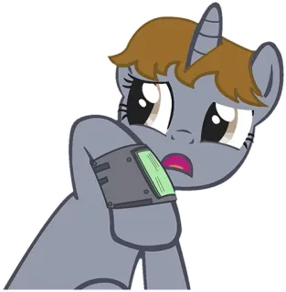 😣 pônei, animal, desenho animado, cinza, personagem, ficcional telegram sticker