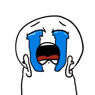 😭 crying, sad, emotion, tears, cartoon telegram sticker
