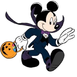 🎃 Mickey Mouse Mickey Mouse, Disney, Halloween, Vampiro, Cartoni animati telegram sticker