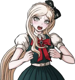 😢 Sonia Nevermind Danganronpa аниме, в шоке, блондин, Данганронпа, персонаж, выражение telegram sticker