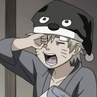 🦊 Naruto anime, kreskówka, postać, śpiący, kapelusz telegram sticker