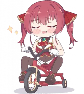 🚴‍♀ Anime, Kawaii, Chibi, Tricycle, Dessin animé, Mignon telegram sticker