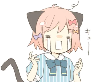 😭 キュ animé, chat, mignon, kawaii, pleurer telegram sticker