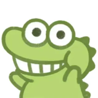 😁 alligator, cartoon, reptile, character, animal telegram sticker