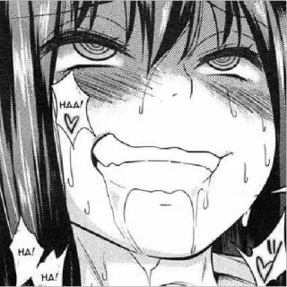 🤤 HAA! Anime, Mangá, Sorriso malicioso, Baba, Ecchi telegram sticker
