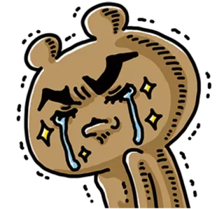💙 oso, llorando, triste, lágrimas, dibujos animados telegram sticker