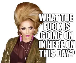 😮 WHAT THE FUCK IS GOING ON IN HERE ON THIS DAY? Драг квин, Оскорбительные выражения, Мем telegram sticker