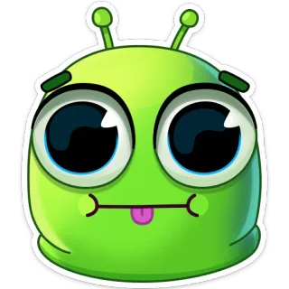 😳 Alien, Mono, Gracioso, Dibujo animado, Pegatina telegram sticker