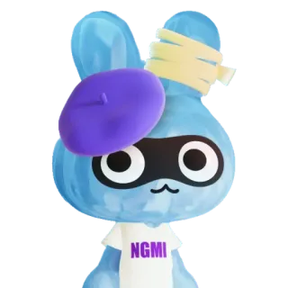 💧 NGMI персонаж, мультфильм, животное, рисунок, милый, синий whatsapp sticker