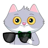 😎 cat, cartoon, sticker, sunglasses, cool, animal whatsapp sticker