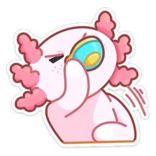 ☕️ axolotl, mignon, rose, dessin animé, emoji, idiot whatsapp sticker