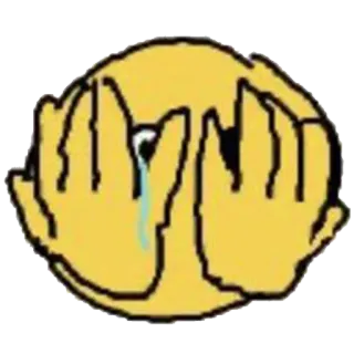 😢 Emoji, Triste, Llorando, Manos, Cara telegram sticker