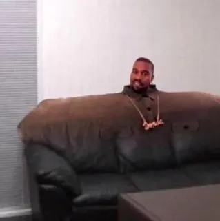 🧪 Kanye West kanye, west, couch, funny, meme whatsapp sticker