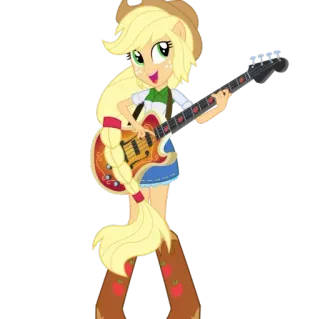 💛 Applejack My Little Pony Cartoon, Applejack, My Little Pony, Gitarre whatsapp sticker