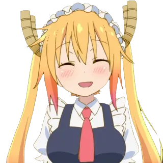 😄 Tohru Miss Kobayashi's Dragon Maid Anime, Dragon, Maid, Mignon, Kawaii, Dessin animé whatsapp sticker