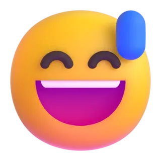 😅 อีโมจิ, หัวเราะ, ยิ้ม, ความสุข, มีความสุข telegram sticker