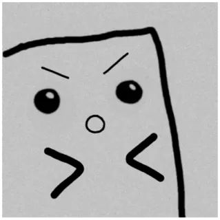 🙎‍♀ мультфильм, злой, эскиз, лицо, выражение telegram sticker