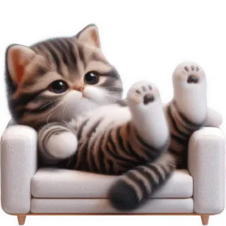 🫠 고양이, 새끼 고양이, 소파, 귀여운, 동물, 애완 동물 telegram sticker