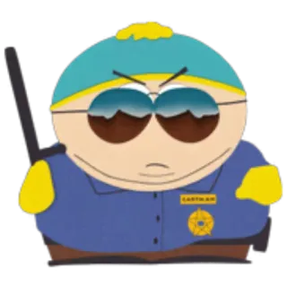👮‍♂ Eric Cartman South Park cartoon, eric cartman, police, officer, south park telegram sticker