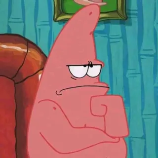 🤔 Patrick Star Spongebob Squarepants แพทริก, สพันจ์บ็อบ, การ์ตูน, คิด, มีม, ภาพเคลื่อนไหว telegram sticker