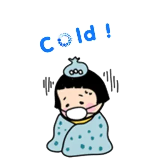😝 Cold! 寒い, 病気, インフルエンザ, 病気, 漫画, キャラクター telegram sticker
