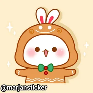 ❤️ @marjansticker наклейка, пряник, кролик, милый, каваий, мультик, персонаж telegram sticker