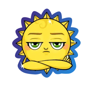 😑 sol, desenho animado, expressão, atitude, personagem whatsapp sticker