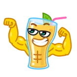 💪 Saft, Muskel, Fitness, Cartoon, Stark whatsapp sticker